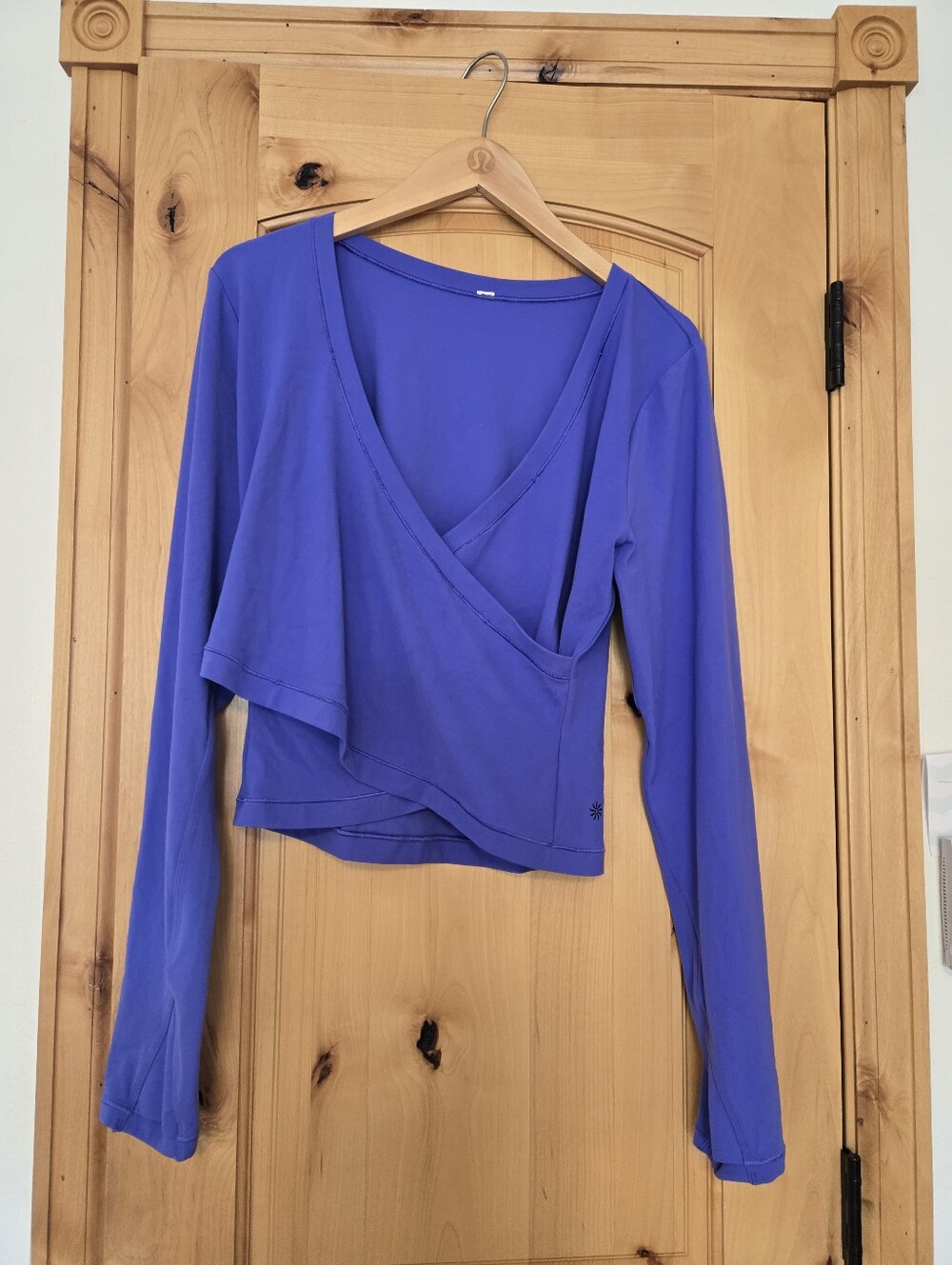 Athleta Purple Long-Sleeve Wrap Top Large